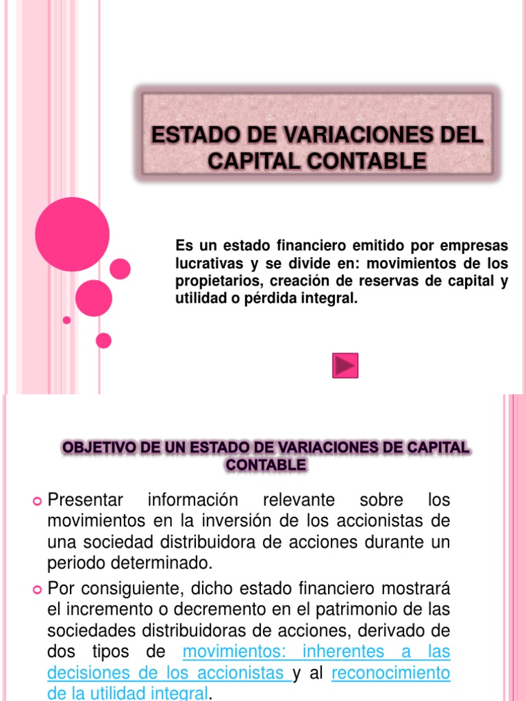 Estado de Variaciones Del Capital Contable PDF Compartir (Finanzas) Valoración empresarial