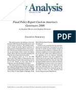 Fiscal Policy Report Card On America's Governors: 2000, Cato Policy Analysis No. 391