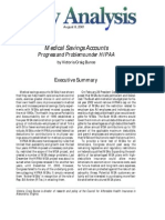 Medical Savings Accounts: Progress and Problems Under HIPAA, Cato Policy Analysis No. 411