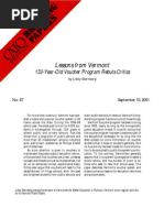 Lessons From Vermont: 132-Year-Old Voucher Program Rebuts Critics, Cato Briefing Paper No. 67