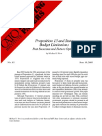 Proposition 13 and State Budget Limitations: Past Successes and Future Options, Cato Briefing Paper No. 83