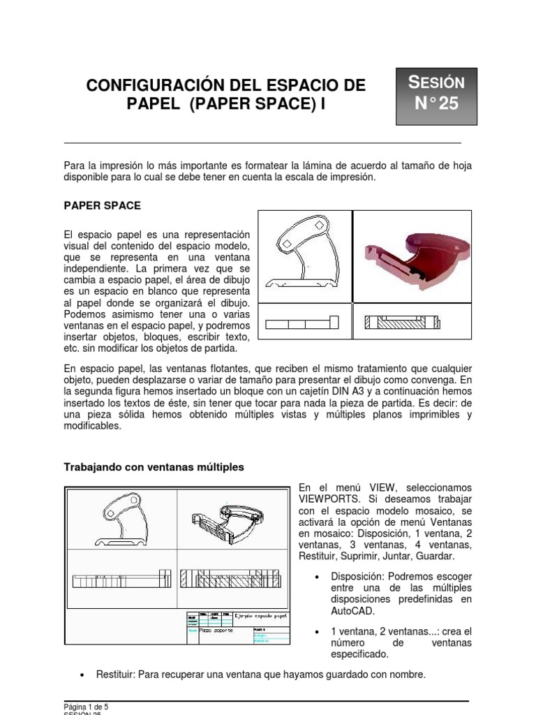 25-Configuración Del Espacio Papel (Paper Space) | PDF | Point and Click |  Papel