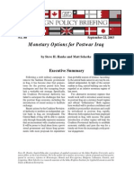 Monetary Options For Postwar Iraq, Cato Foreign Policy Briefing No. 80