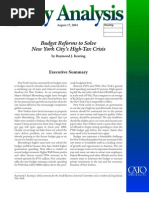 Budget Reforms To Solve New York City's High-Tax Crisis Cato Policy Analysis No. 522