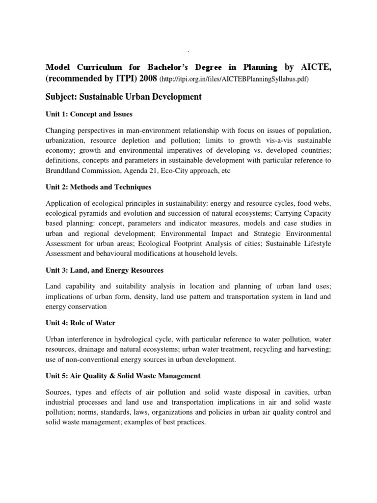 Sustainable Urban Development Curriculum | PDF | Social Science ...