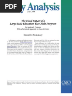 The Fiscal Impact of A Large-Scale Education Tax Credit Program, Cato Policy Analysis No. 618