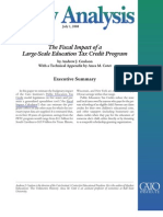 The Fiscal Impact of A Large-Scale Education Tax Credit Program, Cato Policy Analysis No. 618