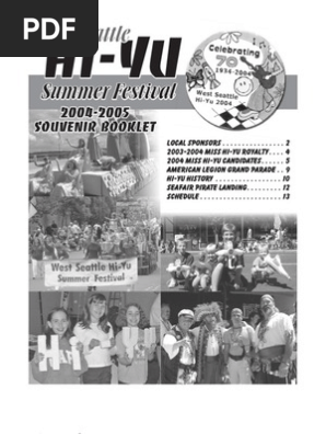 2004 Hi Yu Summer Festival Souvenir Booklet Seattle