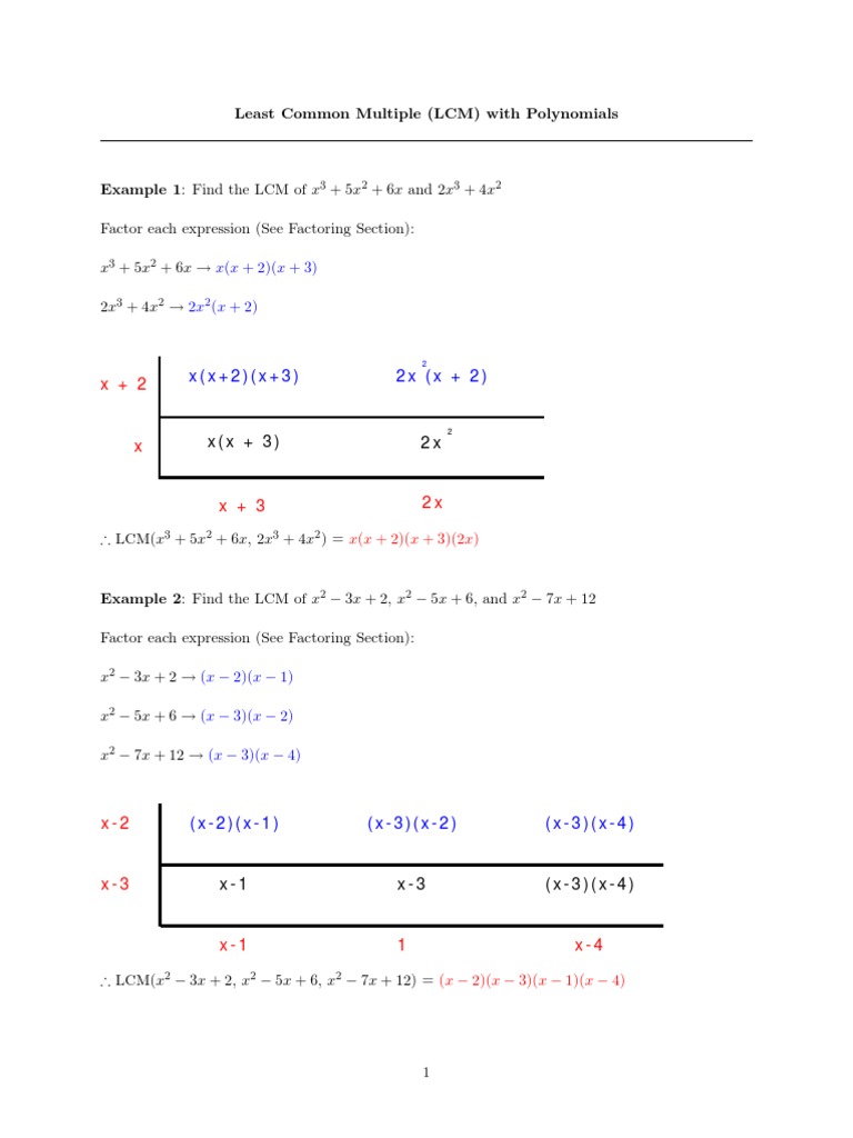 least-common-multiple-of-algebraic-expressions