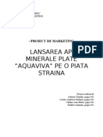 Lansarea Apei Minerale Plate Aquaviva Pe o Piata Straina