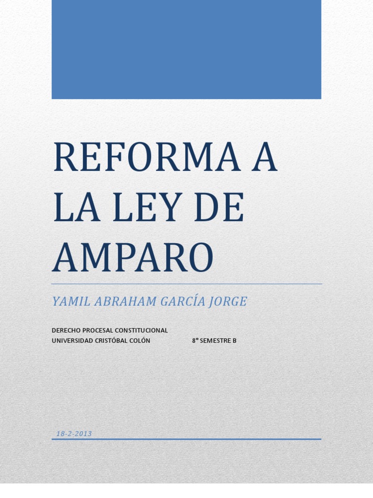 Reforma a la Ley de Amparo 2023 | PDF | Ley procesal | Caso de ley