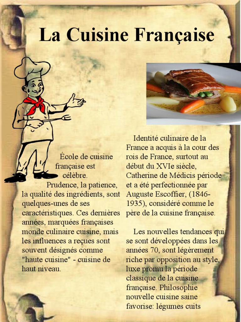 ETUDE HISTORIQUE DE LA CUISINE FRANÇAISE – Bouquinistes de Paris