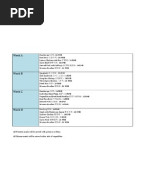 Weekly Menu