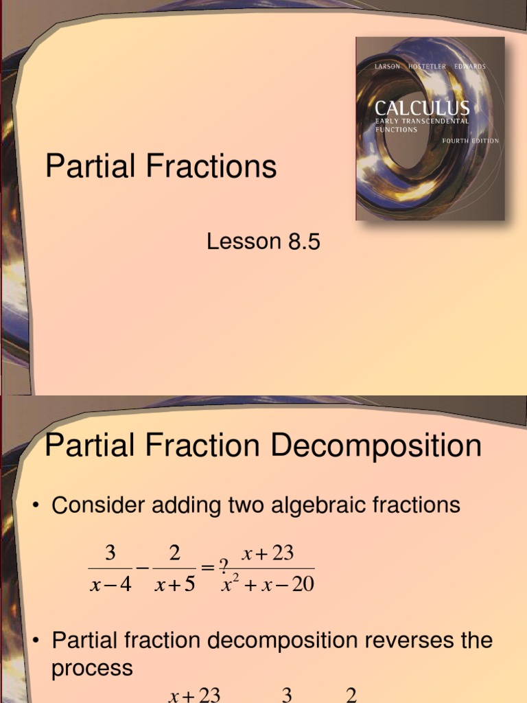 Partial Fraction Decomposition Guide | PDF | Fraction (Mathematics ...