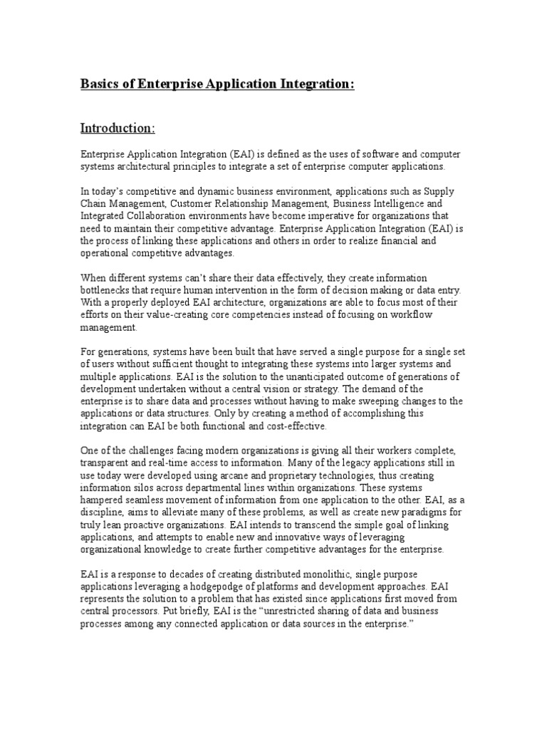 Understanding Enterprise Application Integration | PDF | Information ...