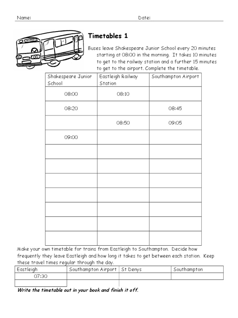 Bus Timetables PDF