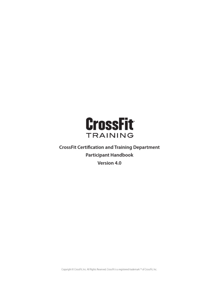 CrossFit Level 1 Handbook Physical Fitness Test (Assessment)