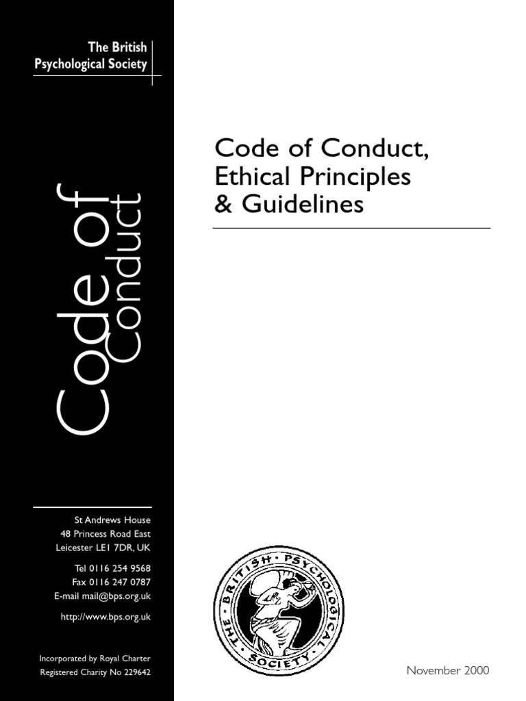 Code of Conduct, Ethical Principles & Guidelines | PDF | Law | Self ...