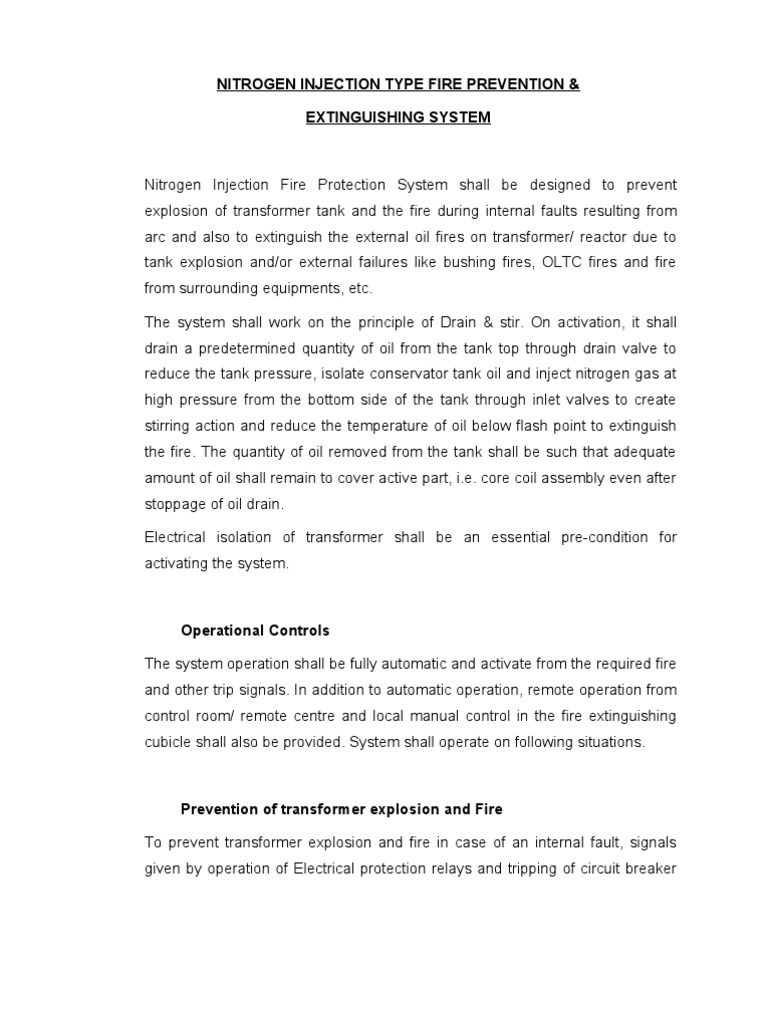 Nitrogen Injection System | PDF | Transformer | Valve