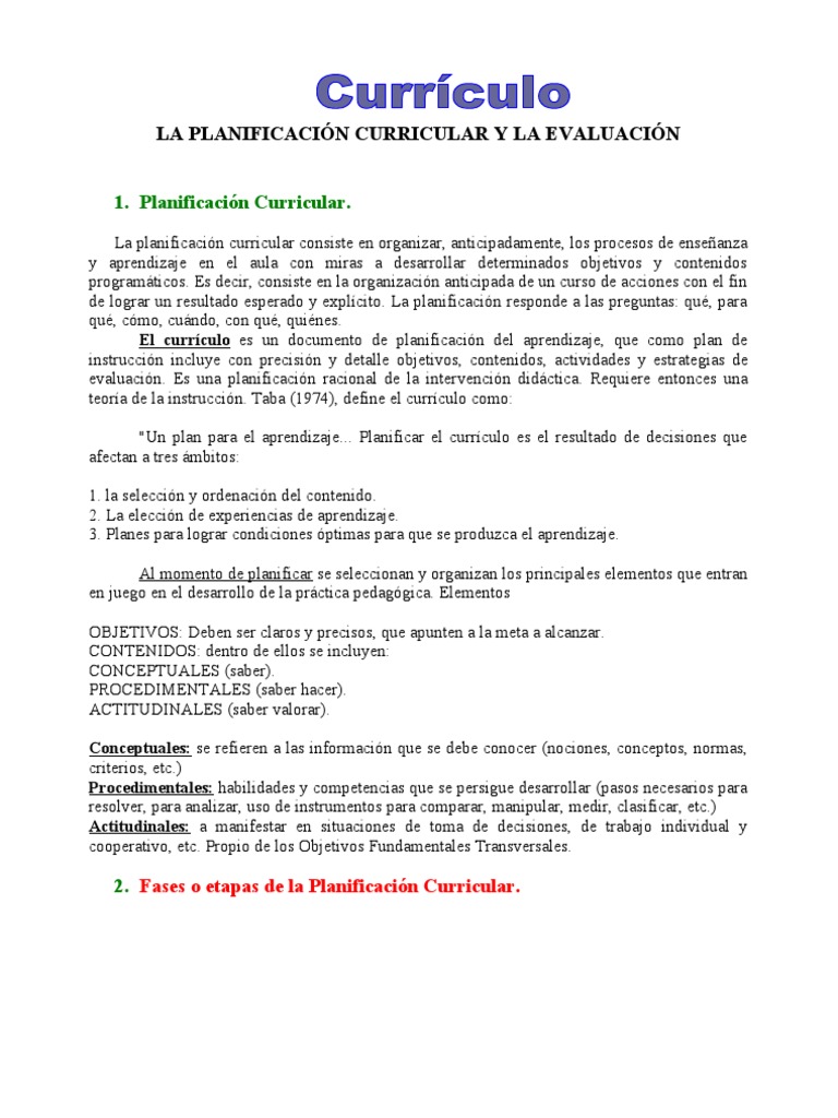 UNIDAD 4 Planificacion Curricular2 | PDF | Plan de estudios | Evaluación