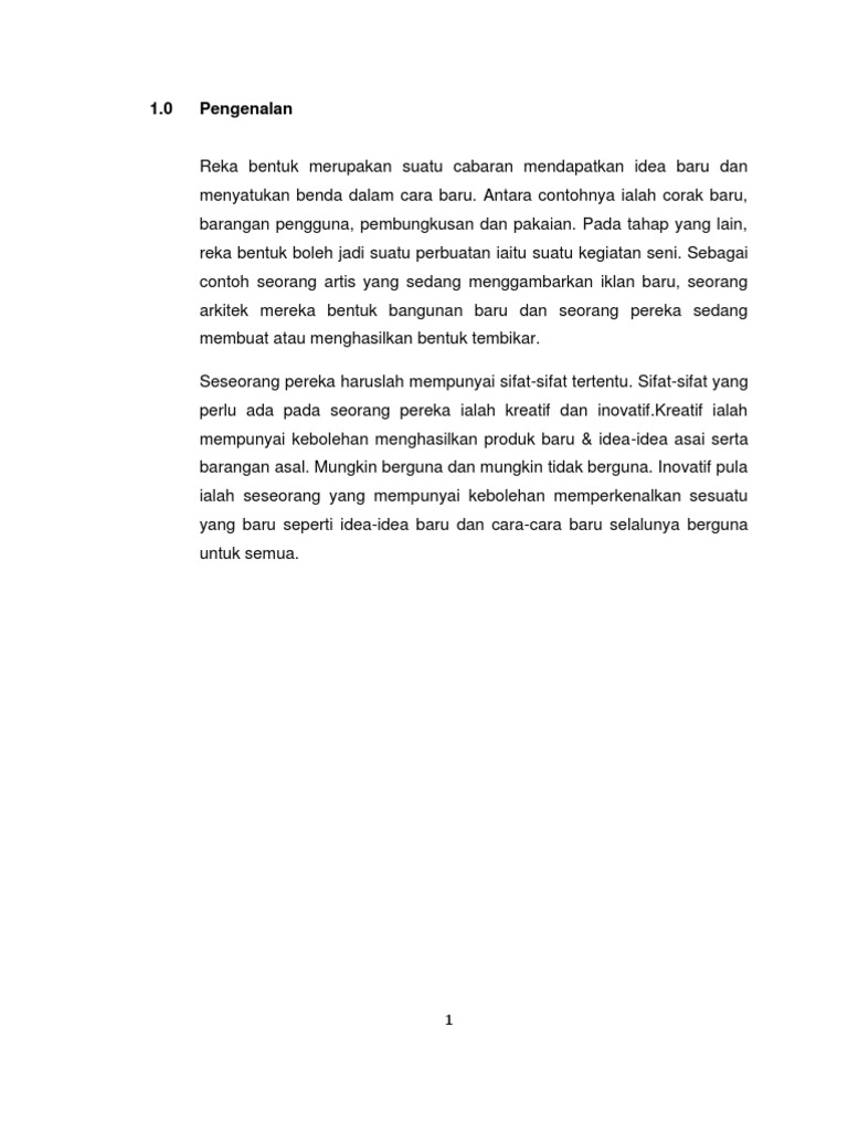 Contoh Pengenalan Untuk Membuat Rekabentuk