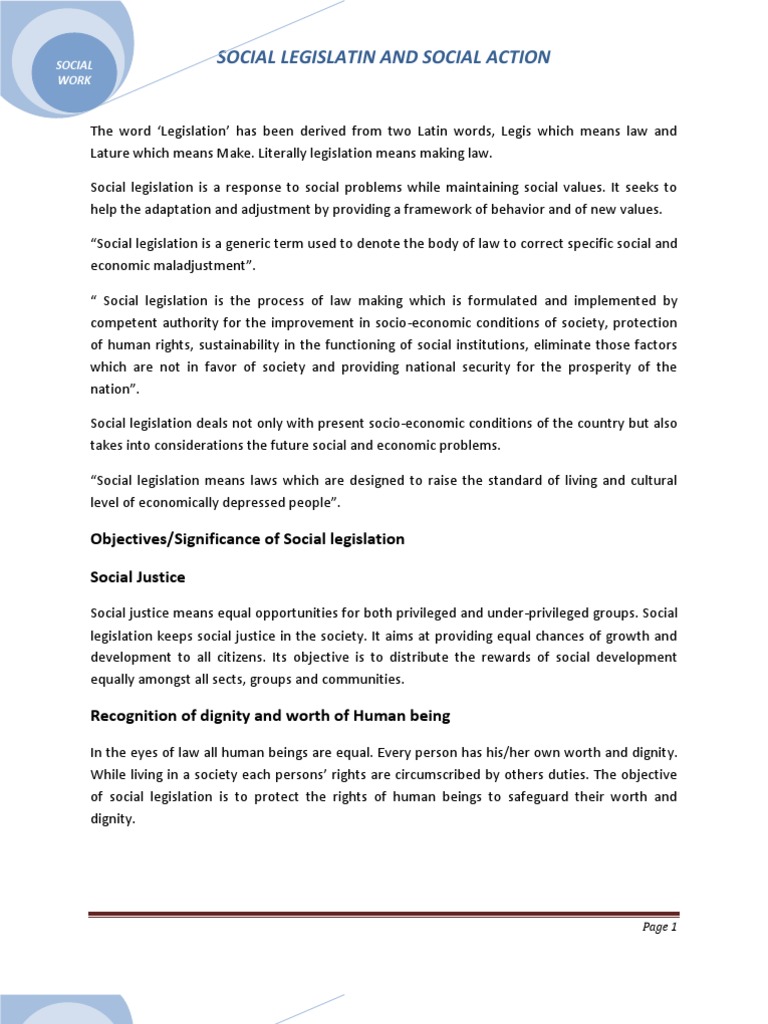 Social Legislation Supreme Courts Judiciaries