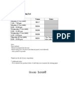 Wetest Schedule Listening and Writing Test Date/Time Venue Notes