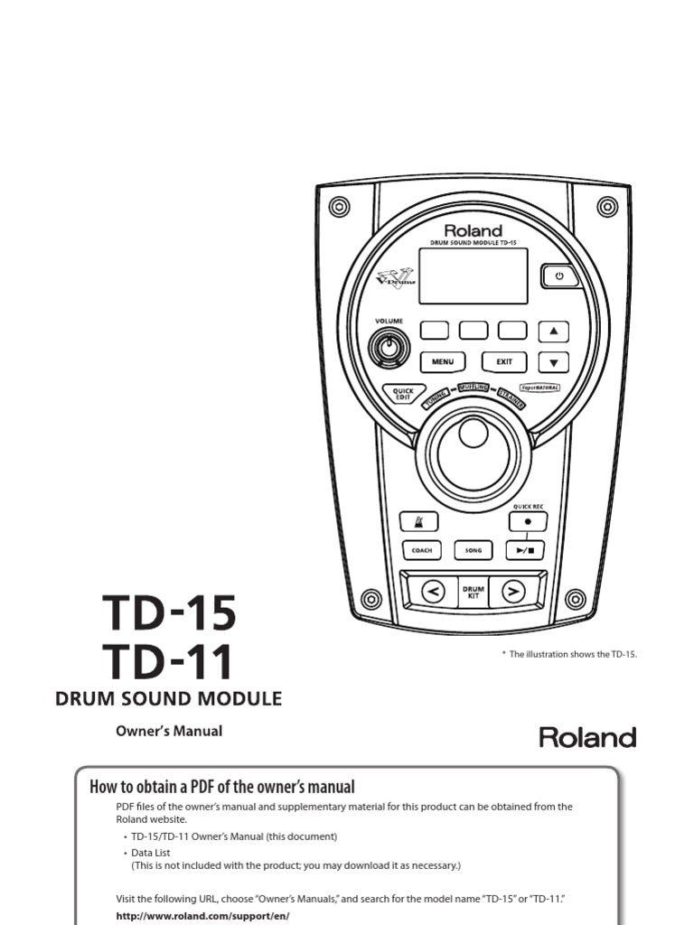 超話題新作 | Manual Owners TD-15 PDF Connector Electrical | Kit Drum | パーカッション・打楽器