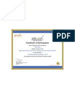 Certificate of Participation: "The Great Mind Challenge - 2011"
