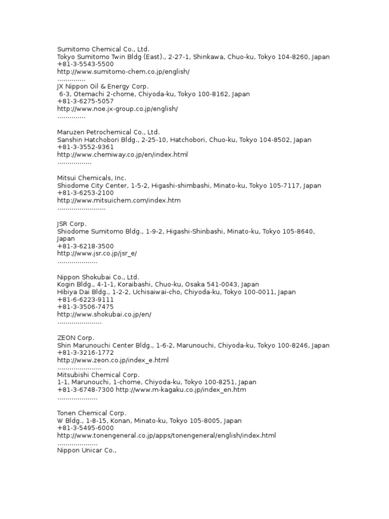 Japan Companies Pdf Oils Companies