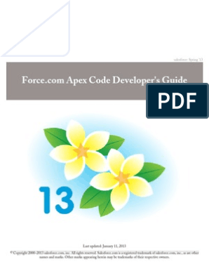 Sales Force Apex Language Reference Ver 15.0, PDF