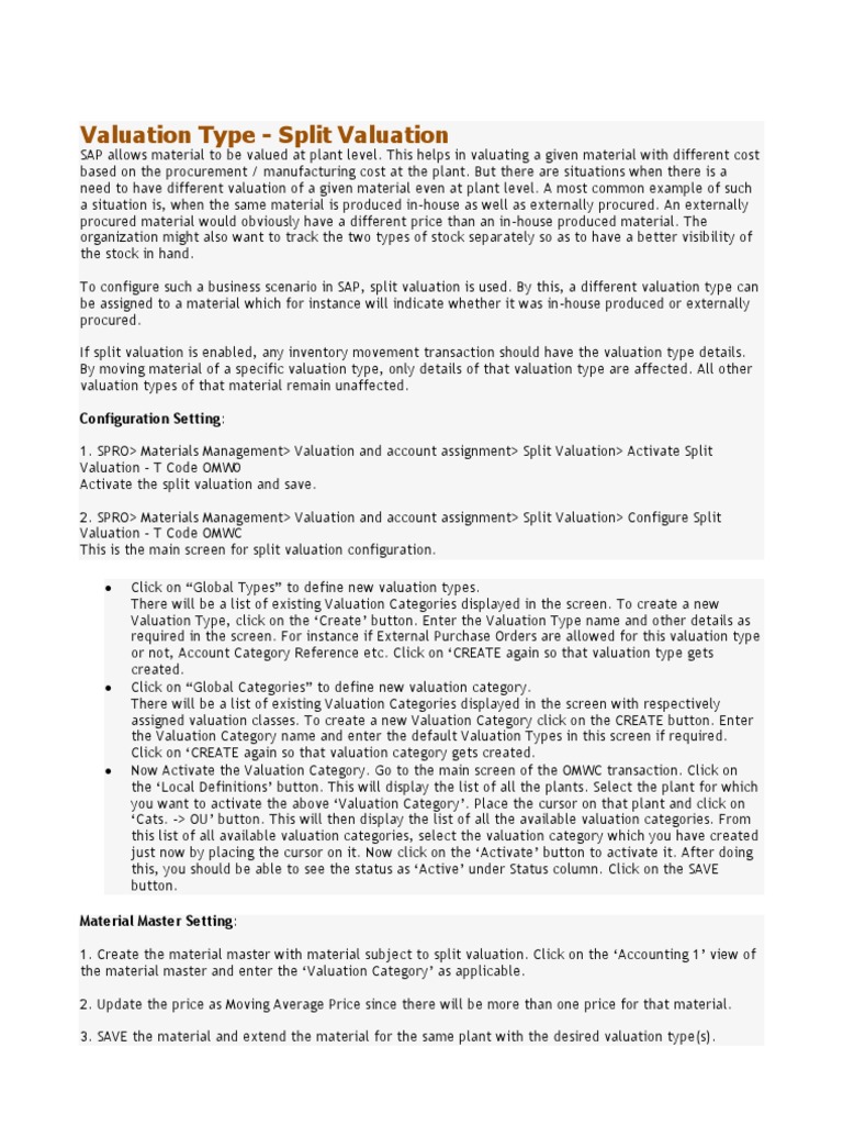 Split Valuation | PDF | Real Estate Appraisal | Valuation (Finance)