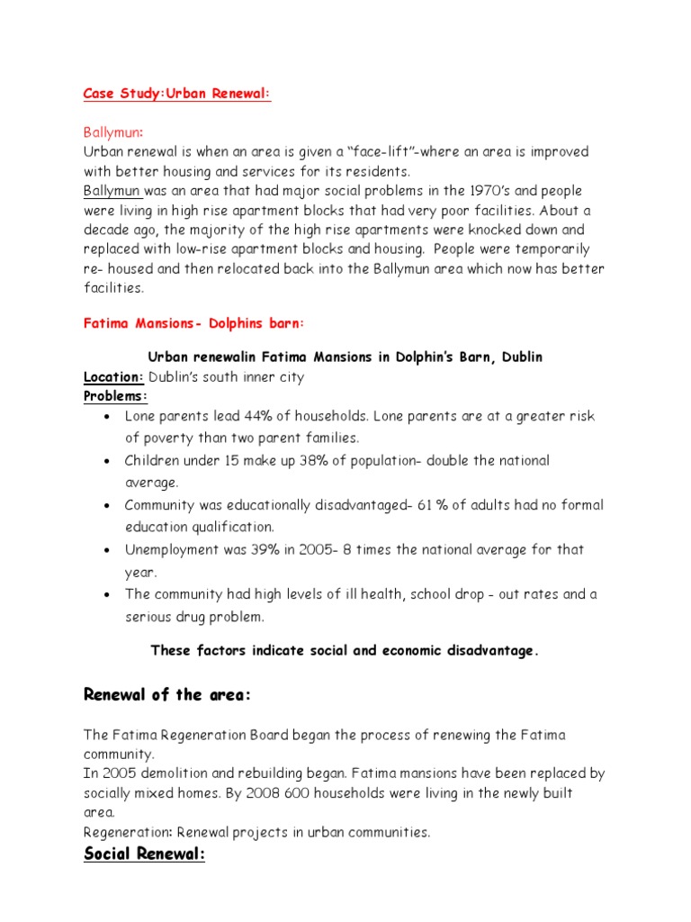 Case Study Urban Renewal | PDF