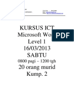 Kursus ICT Microsoft Word Level 1 di SK Kionsom