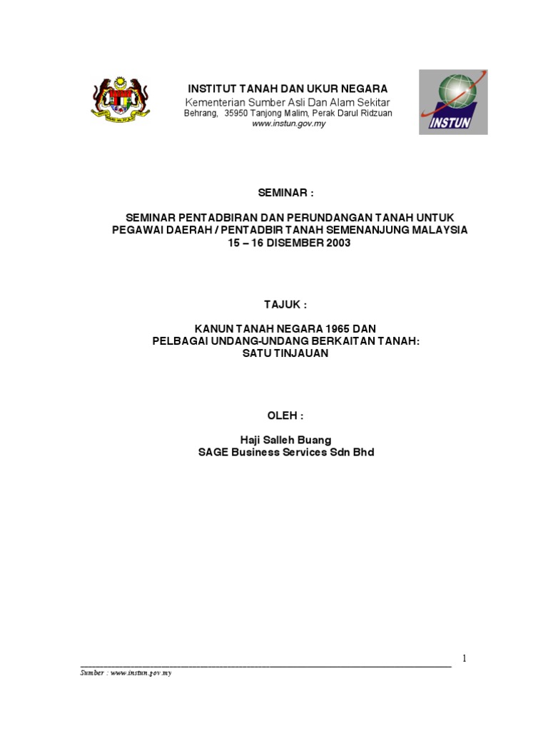 kanun tanah negara 1965 pdf