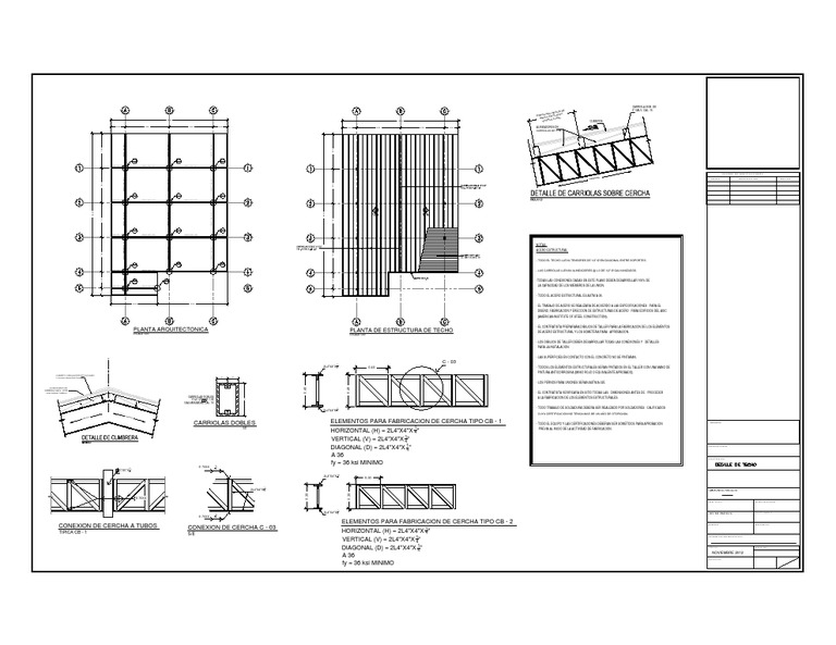Plano Estructural de Techo