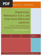 Engineering Math - 3, Ch-2, 2nd Order ODE, 2nd Order Ordinary Differential Equations (ODE)