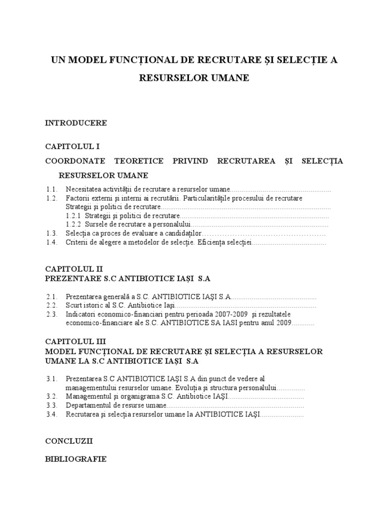 55825935 Un Model Functional De Recrutare Si Selectie A Resurselor Umane