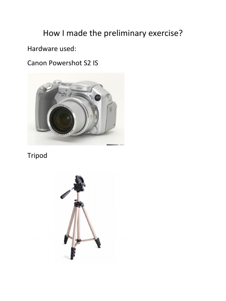 Creating a Video with Canon Powershot S2 IS | PDF