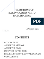 Contributions of Basavarajeeyam To Rasashastra: DR - Gaurav Desai