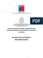 Estudio Riesgos Informe Final.  Informe  de mitigación de Riesgos de Tsunami yTerremoto, localidades de las regiones del Maule y O´higgins - Chile