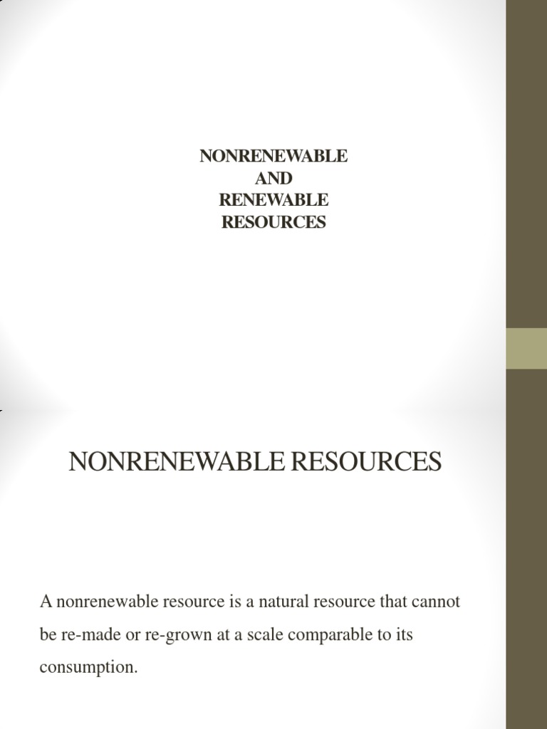 Nonrenewable vs Renewable Resources | PDF | Science & Mathematics