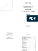 P.H. Lindsay y D.A. Norman 1975 Procesamiento de Informacion Humana. Memoria y Lenguaje