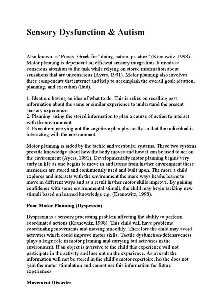 Understanding Sensory Dysfunction in Autism | PDF | Somatosensory ...