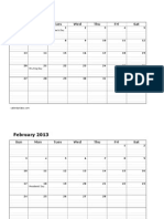 2013 Monthly Calendar Landscape 08