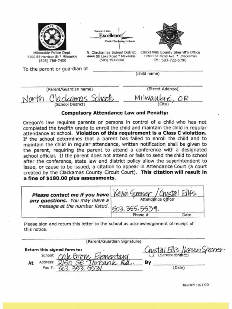 Mandatory School Attendance Notice | PDF | Virtue | Social Institutions