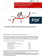Camden Adult Community Learning - Course List and Enrolment - Summer Term 2013