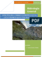 Efectos Del Cambio Climatico en El Ciclo Hidrologico y El Ecosistema