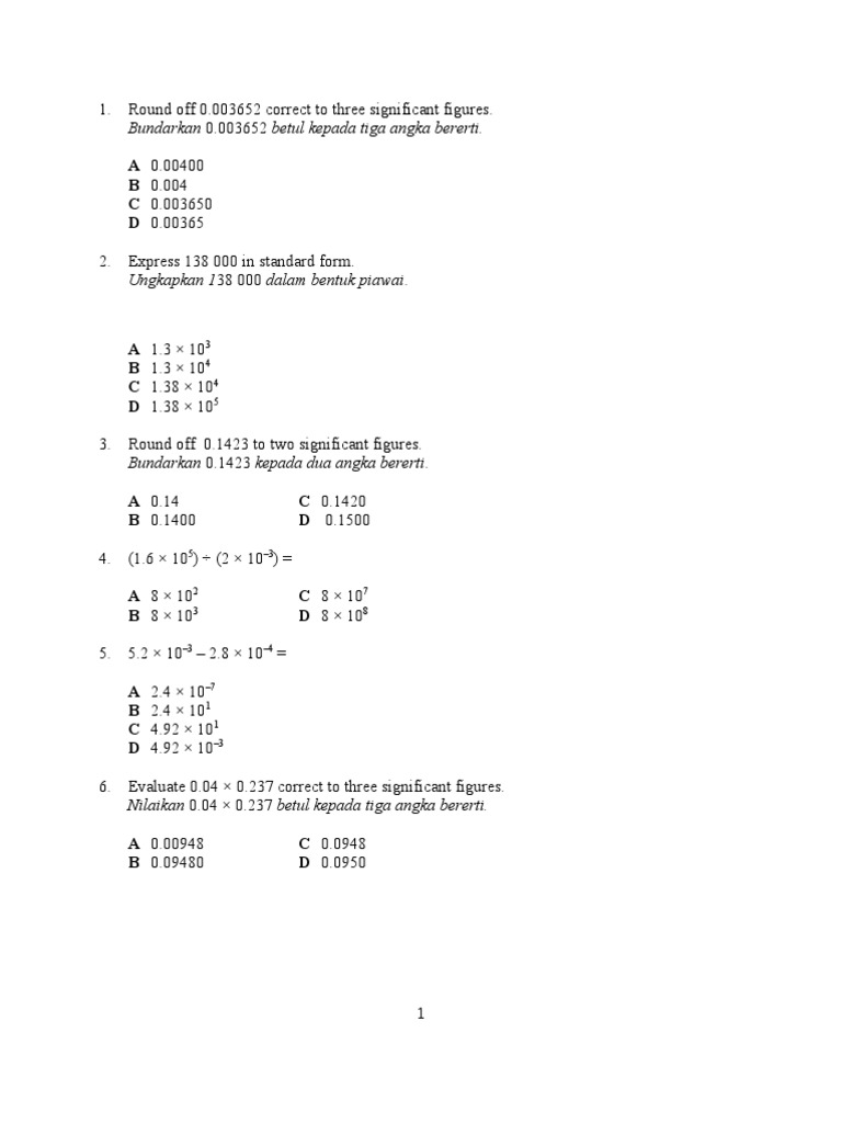 SOALAN AKHIR TAHUN MATEMATIK TINGKATAN 4