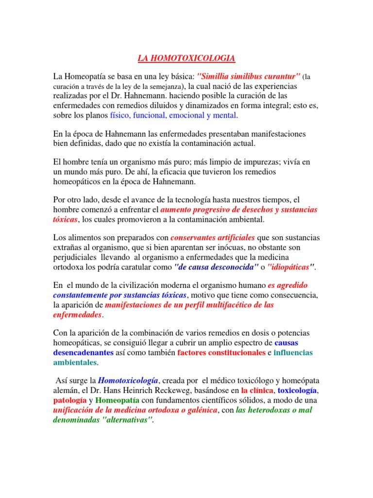 La Homotoxicologia | PDF | Enzima | Inflamación